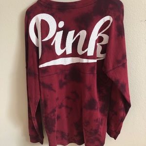 PINK red tie dye sweater